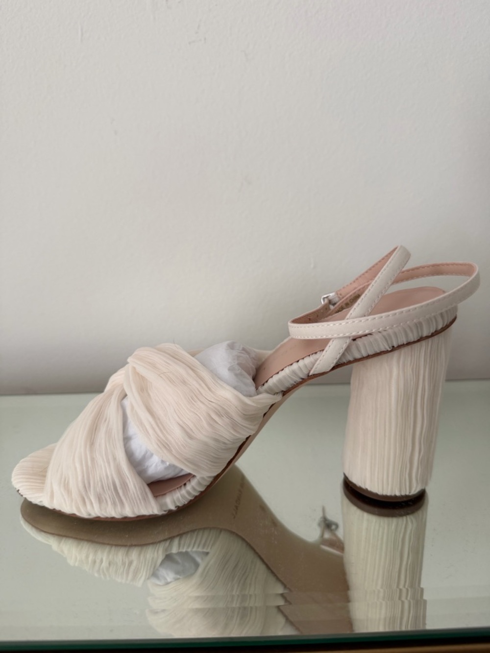 NWOB Loeffler Randall Pleated Sandals (Pearl White) - Picture 3 of 6